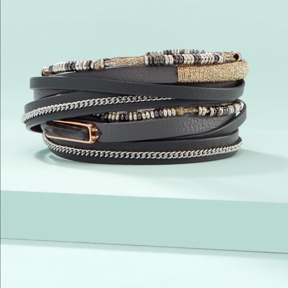 Yves wrap bracelet - gray